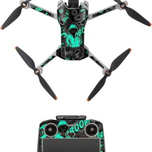 Skin Stickers Compatible with DJI Mini 4 Pro, Waterproof Sticker Decal Skin DIY Accessory for DJI Mini 4 Pro Drone and RC 2 Controller (E)